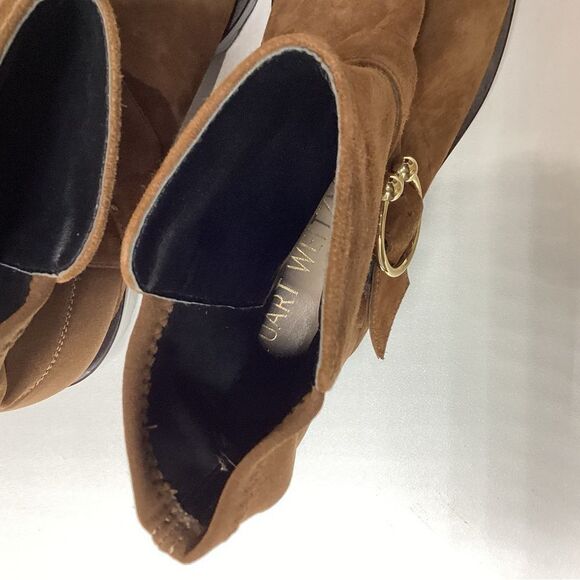 Stuart Weitzman Luxering Suede And Neoprene Ankle Boots In Brown Size 8.5 - Picture 13 of 13